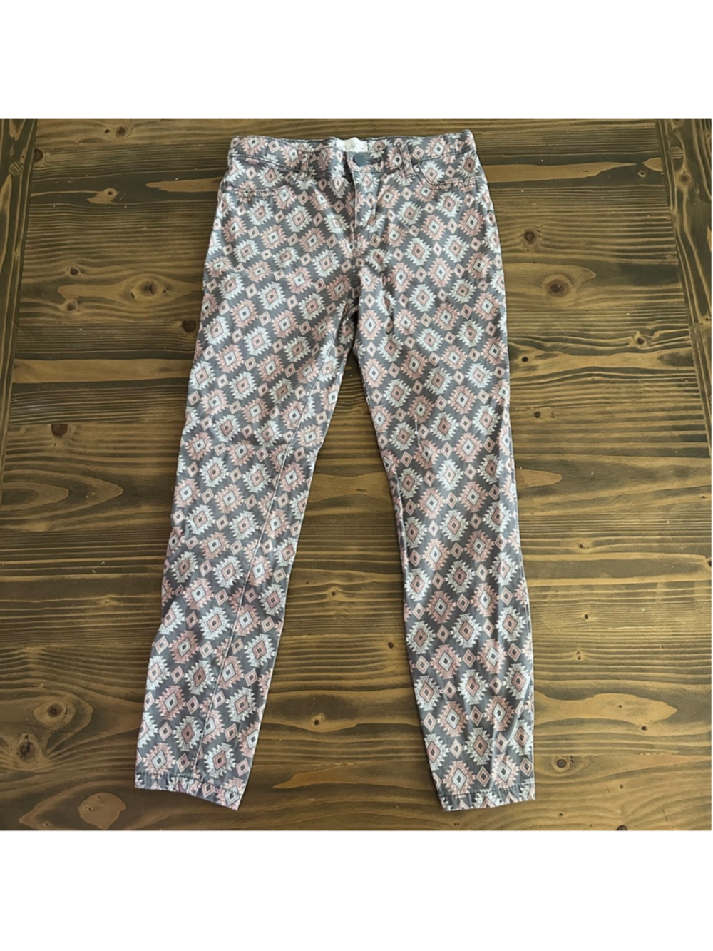 The Children's Place Girls Southwestern Print Jeans Size 10 Gray Pink Boho